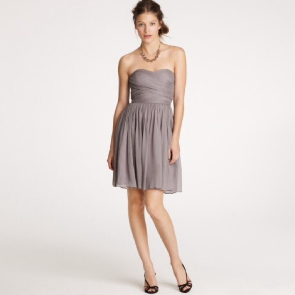 J Crew grey strapless dress - Arrabelle